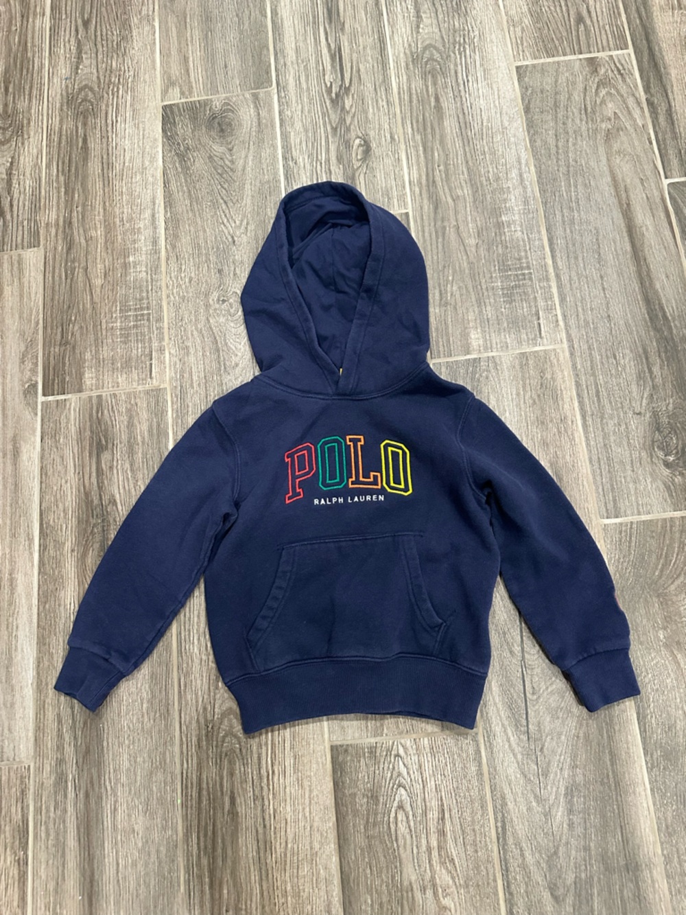 Polo by Ralph Lauren Navy Hoodie with Multicolor Logo